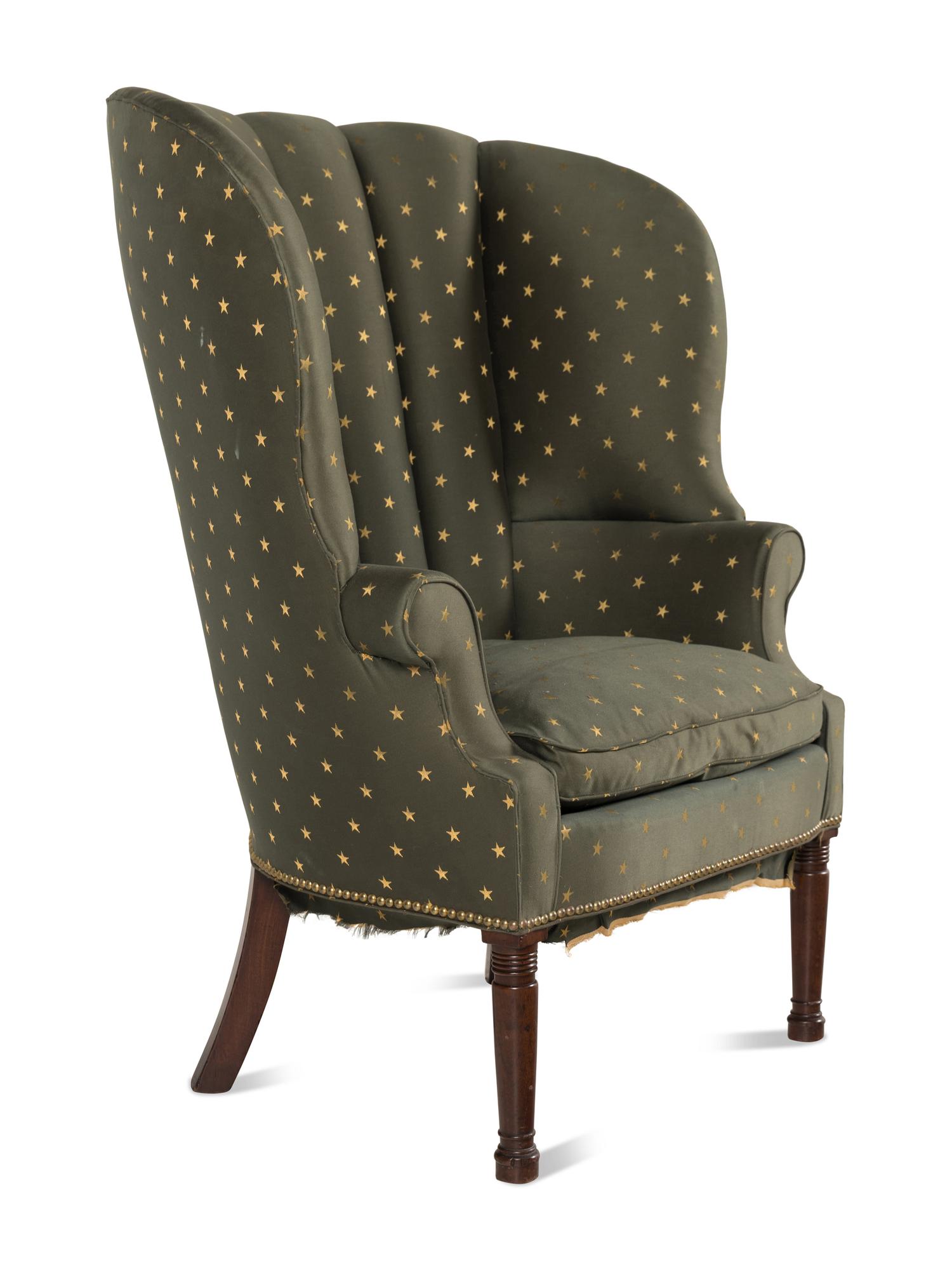 A Federal Style Mahogany Wingback Armchair