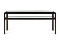 A Holly Hunt Coated Steel, Bronze and Glass Console Table