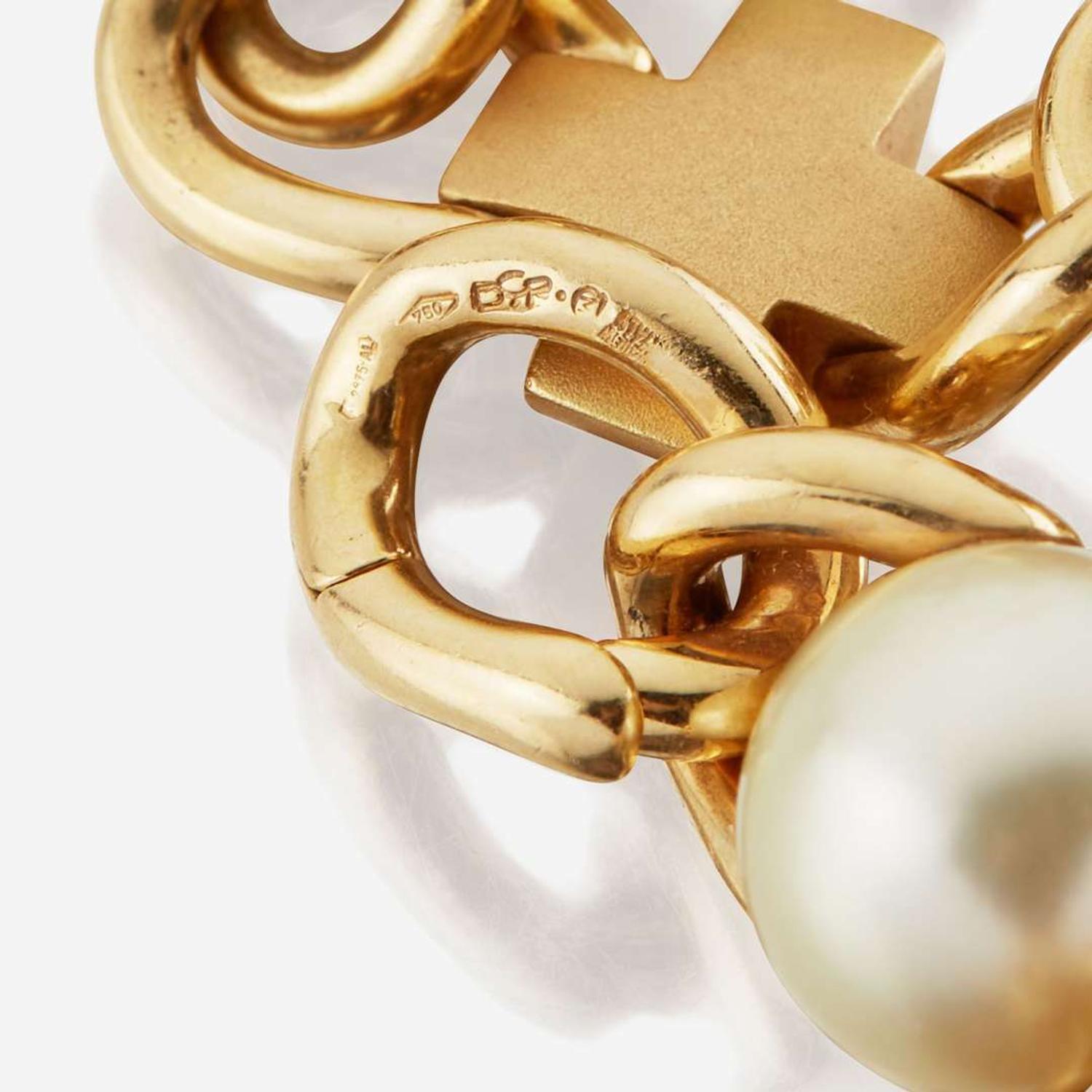 A gold and cultured pearl necklace, Italy