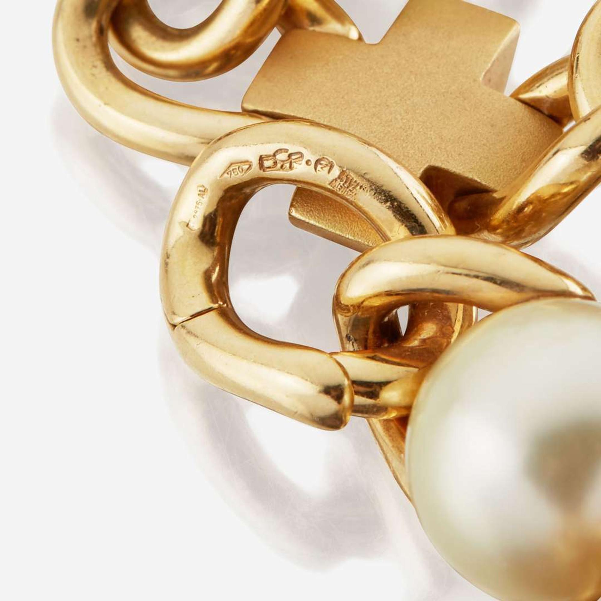 A gold and cultured pearl necklace, Italy
