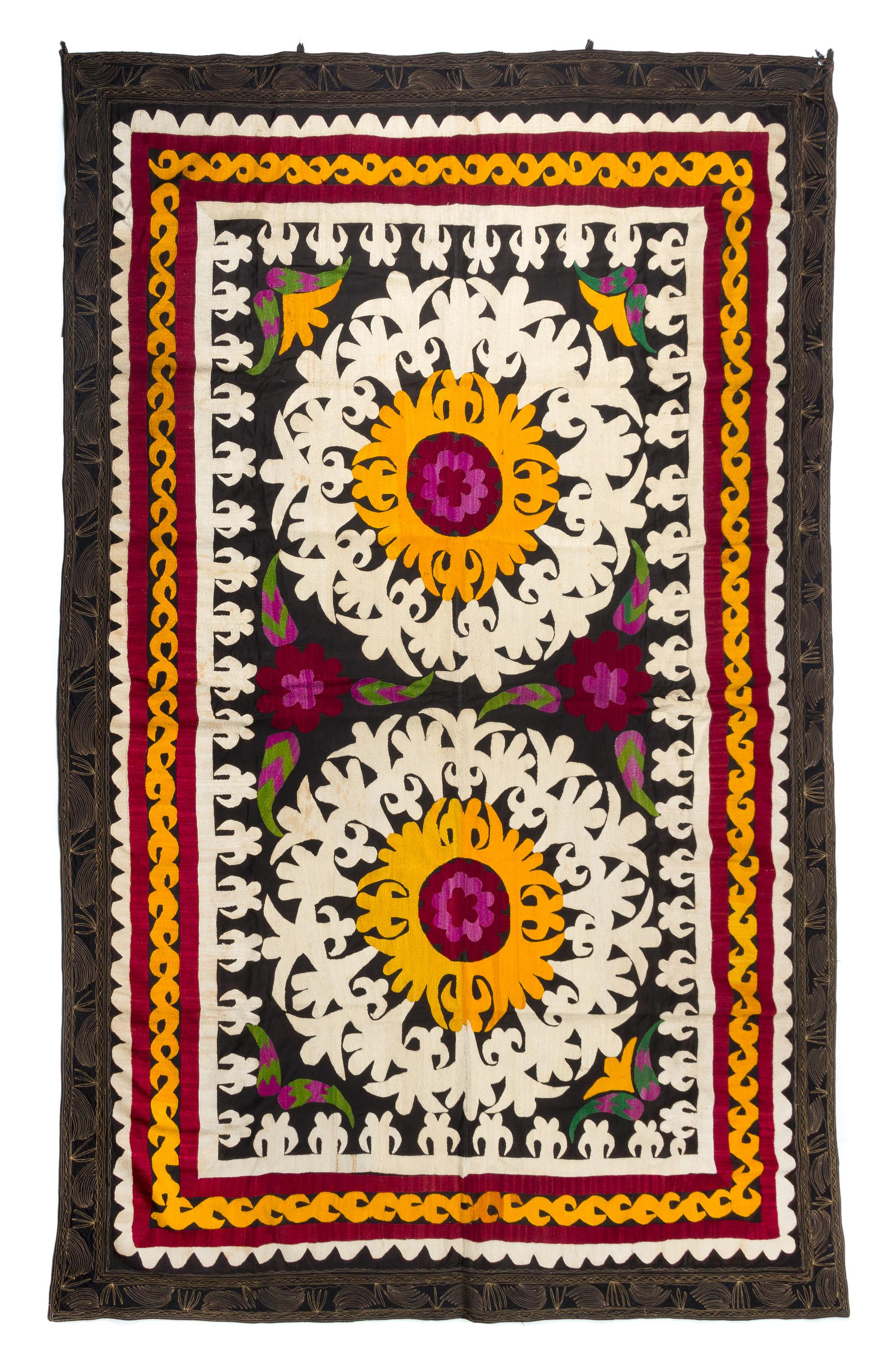 A Bukhara Suzani Embroidery 7 feet x 4 feet 7 inches. — UZBEKISTAN, EARLY 20TH CENTURY