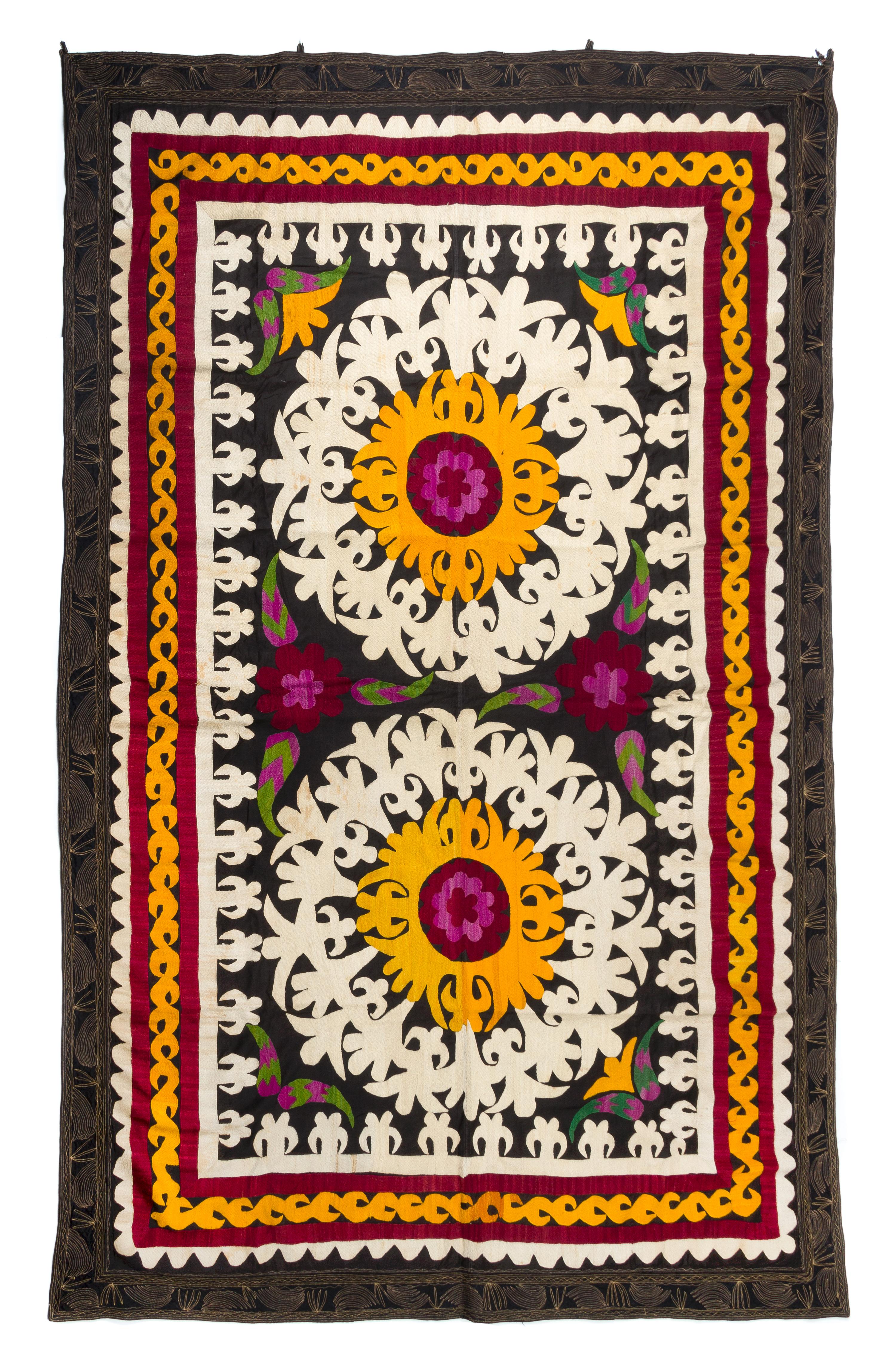 A Bukhara Suzani Embroidery 7 feet x 4 feet 7 inches. — UZBEKISTAN, EARLY 20TH CENTURY