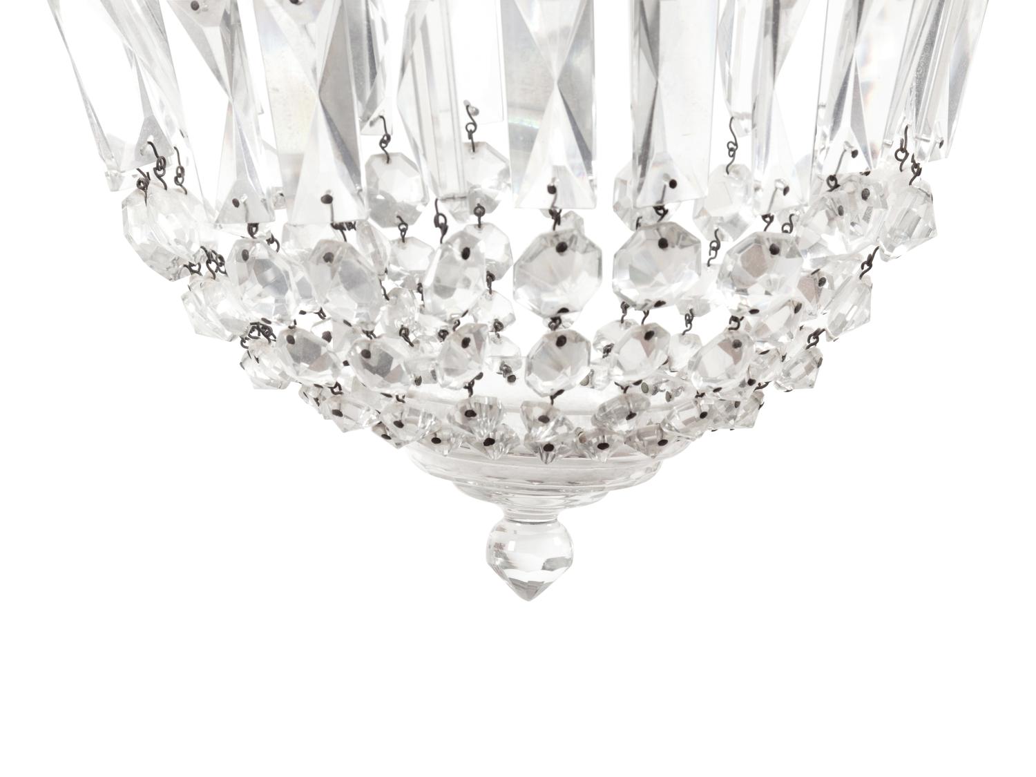 A Beaded Cut Glass Ceiling Fixture