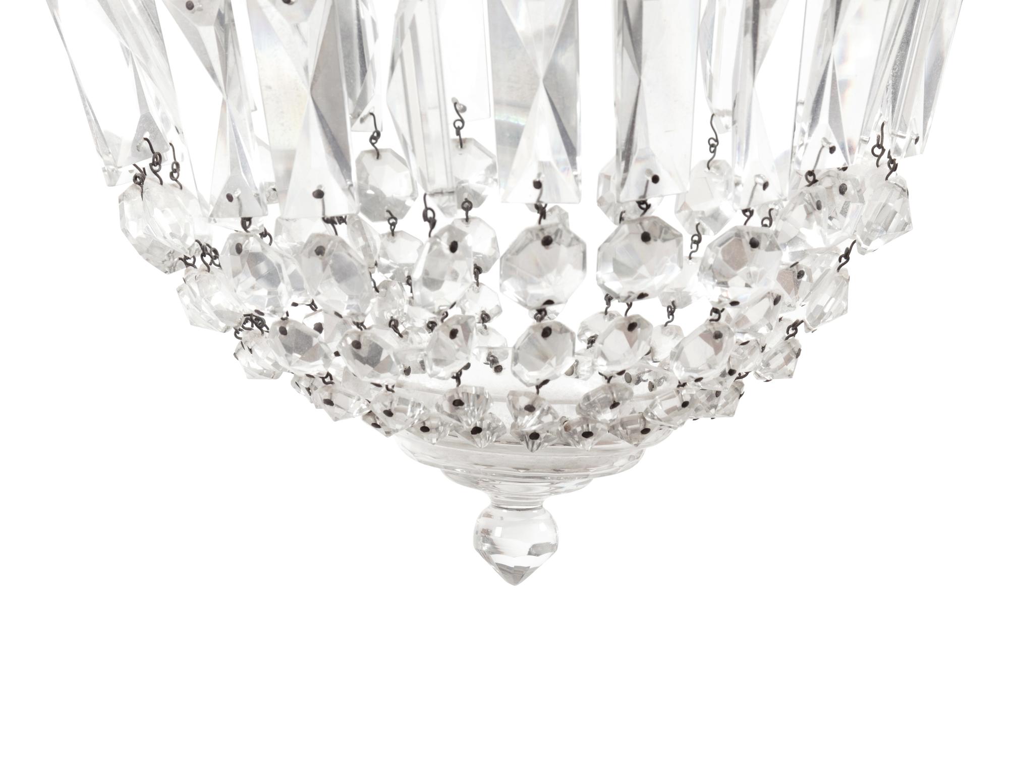 A Beaded Cut Glass Ceiling Fixture