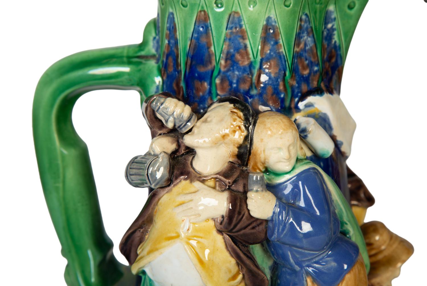 An English Majolica Compote and a Minton Majolica Pitcher and Lidded Jug — 19th Century