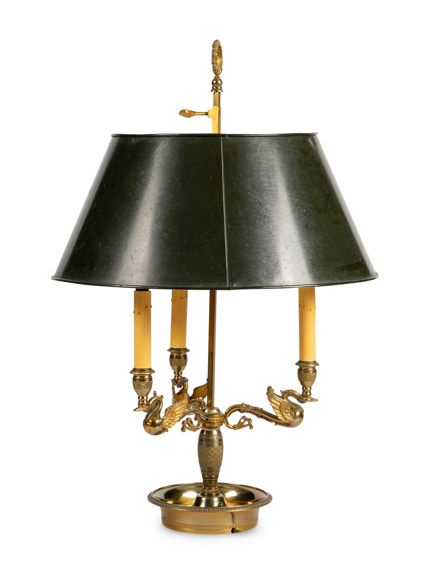 An Empire Style Brass Bouillotte Lamp