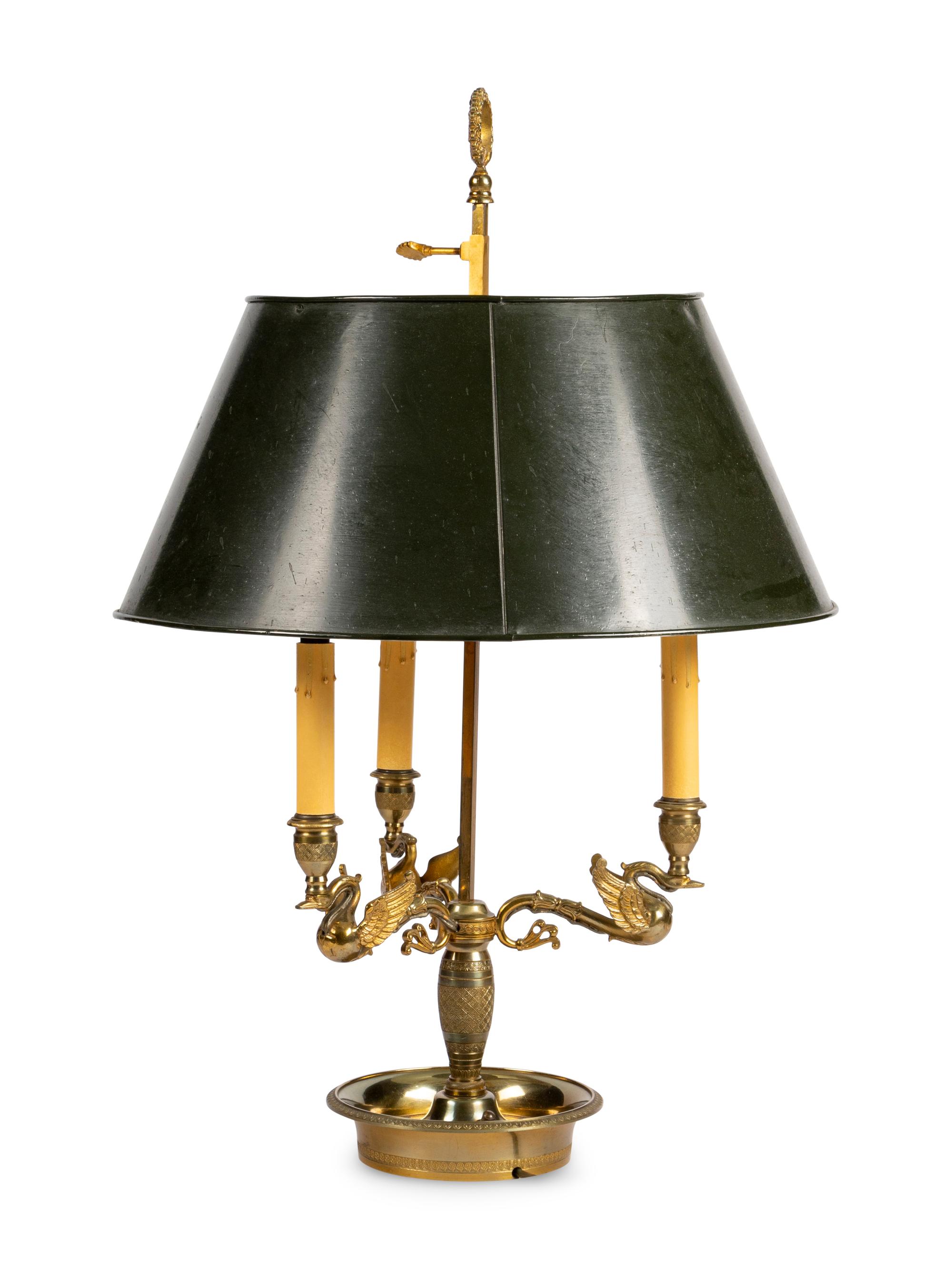 An Empire Style Brass Bouillotte Lamp
