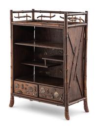 A Chinese Export Metal Mounted Table-Top Display Cabinet