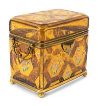 A Continental Enameled Ruby-Flashed Glass Box — LATE 19TH/EARLY 20TH CENTURY