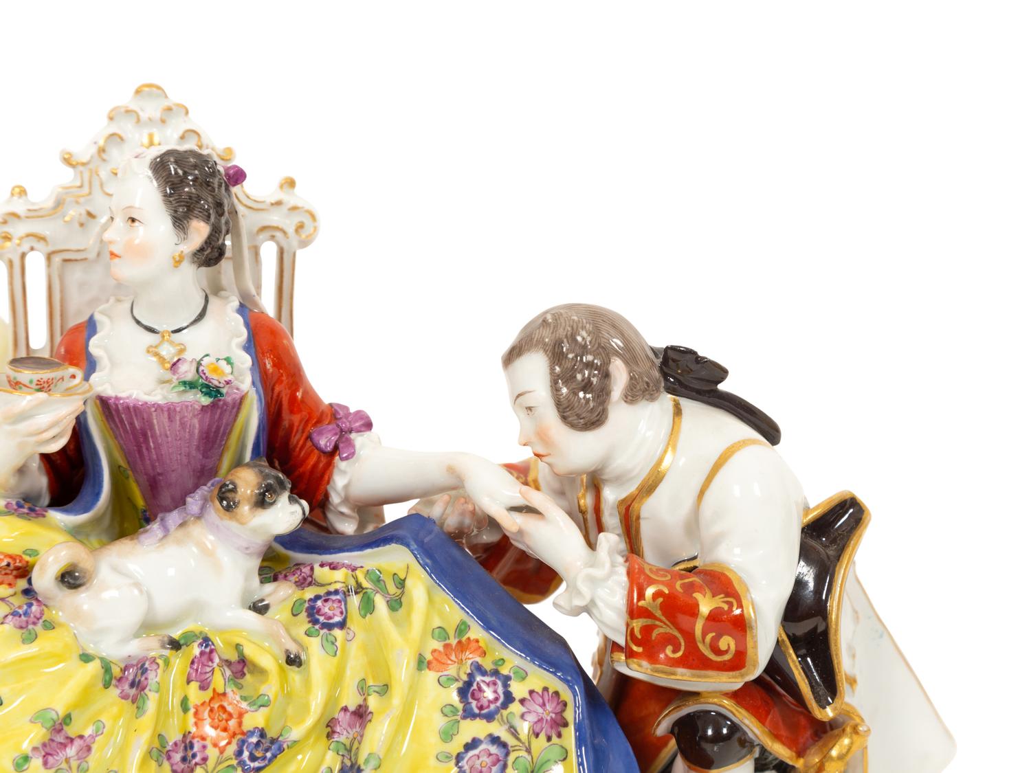 Meissen Porcelain Figural Group, The Hand Kiss