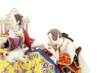 Meissen Porcelain Figural Group, The Hand Kiss