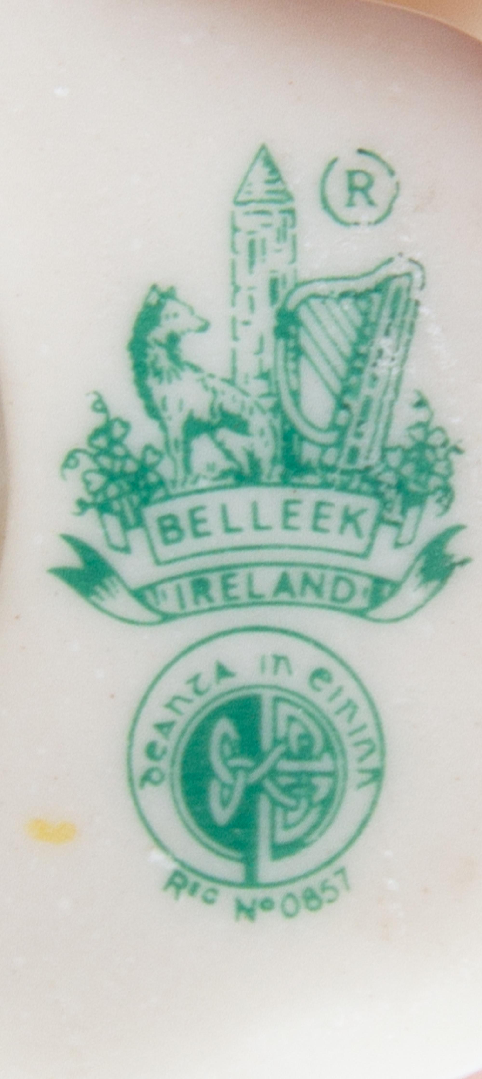 A Pair of Belleek Shell Compotes Height 5 inches. — SIXTH GREEN MARK (1965-1980)