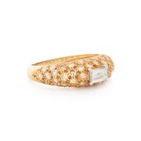 VAN CLEEF & ARPELS, DIAMOND AND YELLOW DIAMOND RING