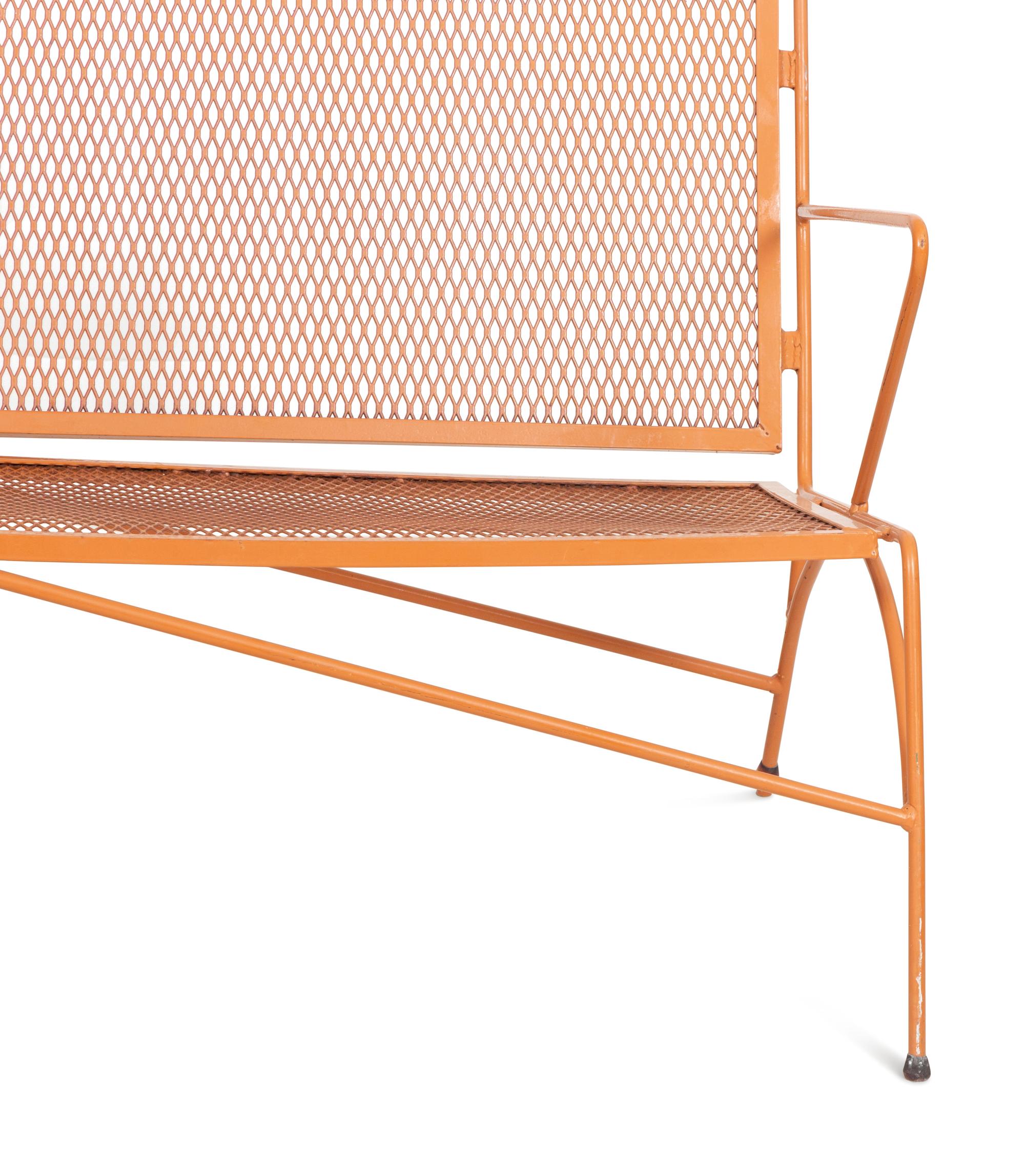 A Modernist Painted Steel Garden Bench