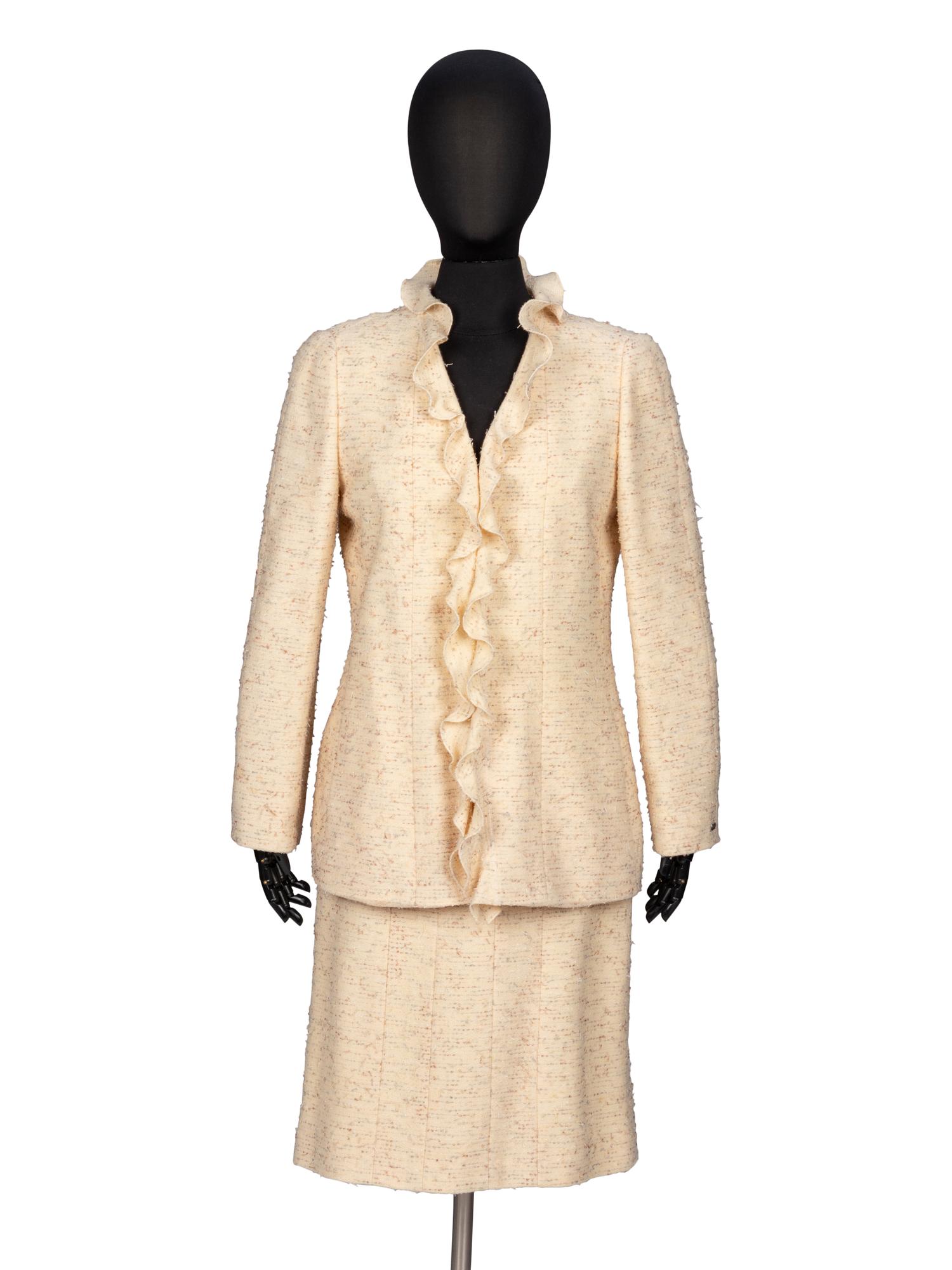 Chanel, Eyelash Tweed Skirt Suit & Matching Bag