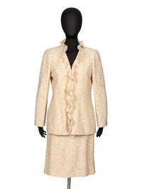Chanel, Eyelash Tweed Skirt Suit & Matching Bag