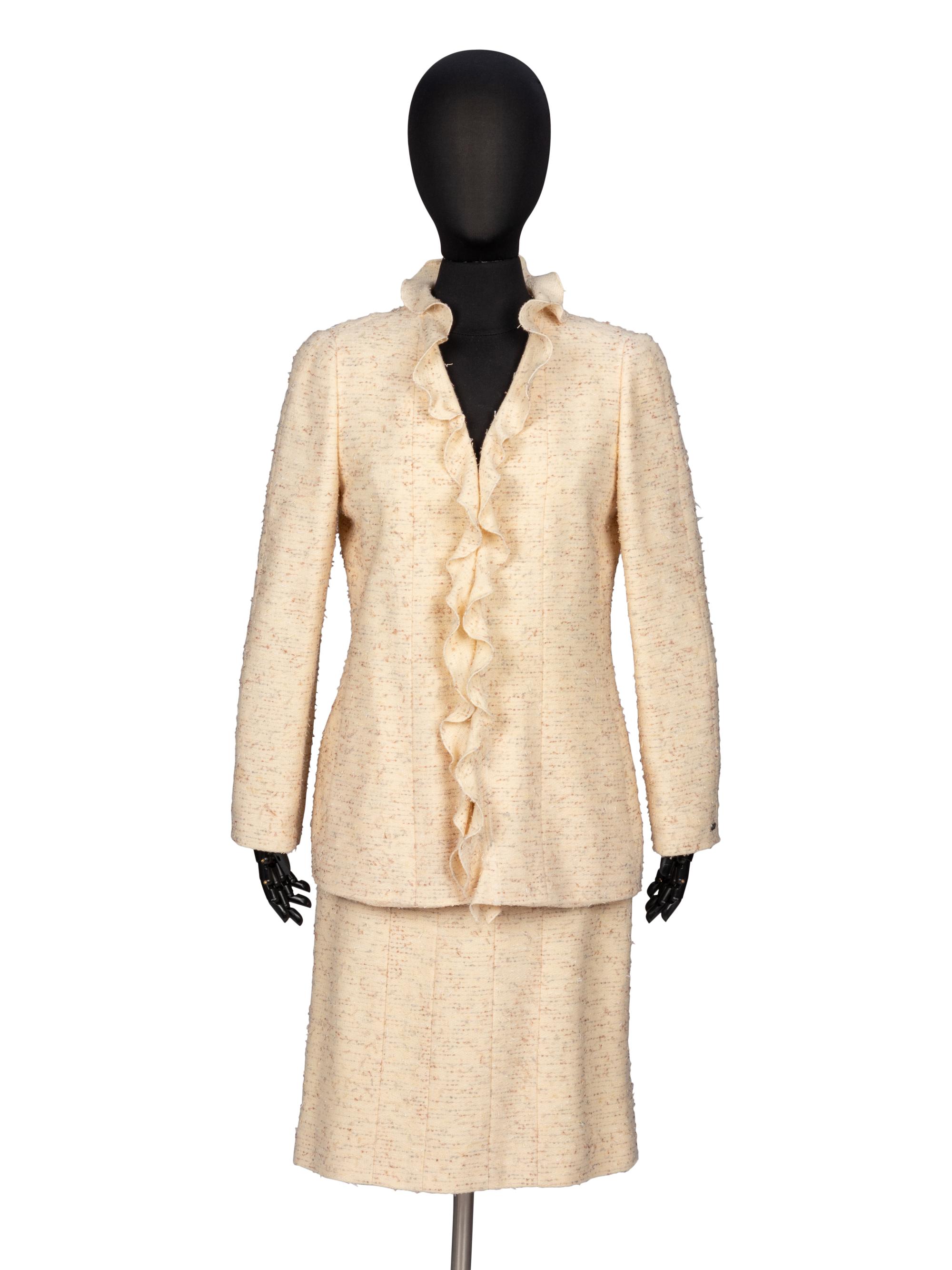 Chanel, Eyelash Tweed Skirt Suit & Matching Bag