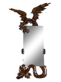 A French Carved Walnut "Dragon" Mirror Attributed to Gabriel Viardot (French, 1830-1906)