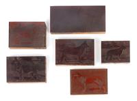 A Collection of Copper Photogravure Plates Mounted on Wood Blocks