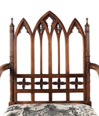 A Pair of Gothic Revival Style Armchairs
