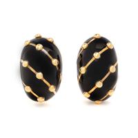 TIFFANY & CO., SCHLUMBERGER, YELLOW GOLD AND ENAMEL CLIP EARRINGS