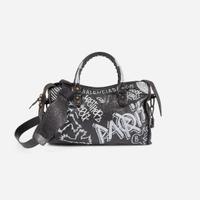 Balenciaga Agneau Classic Hardware Graffiti All Over S City in Black Balenciaga