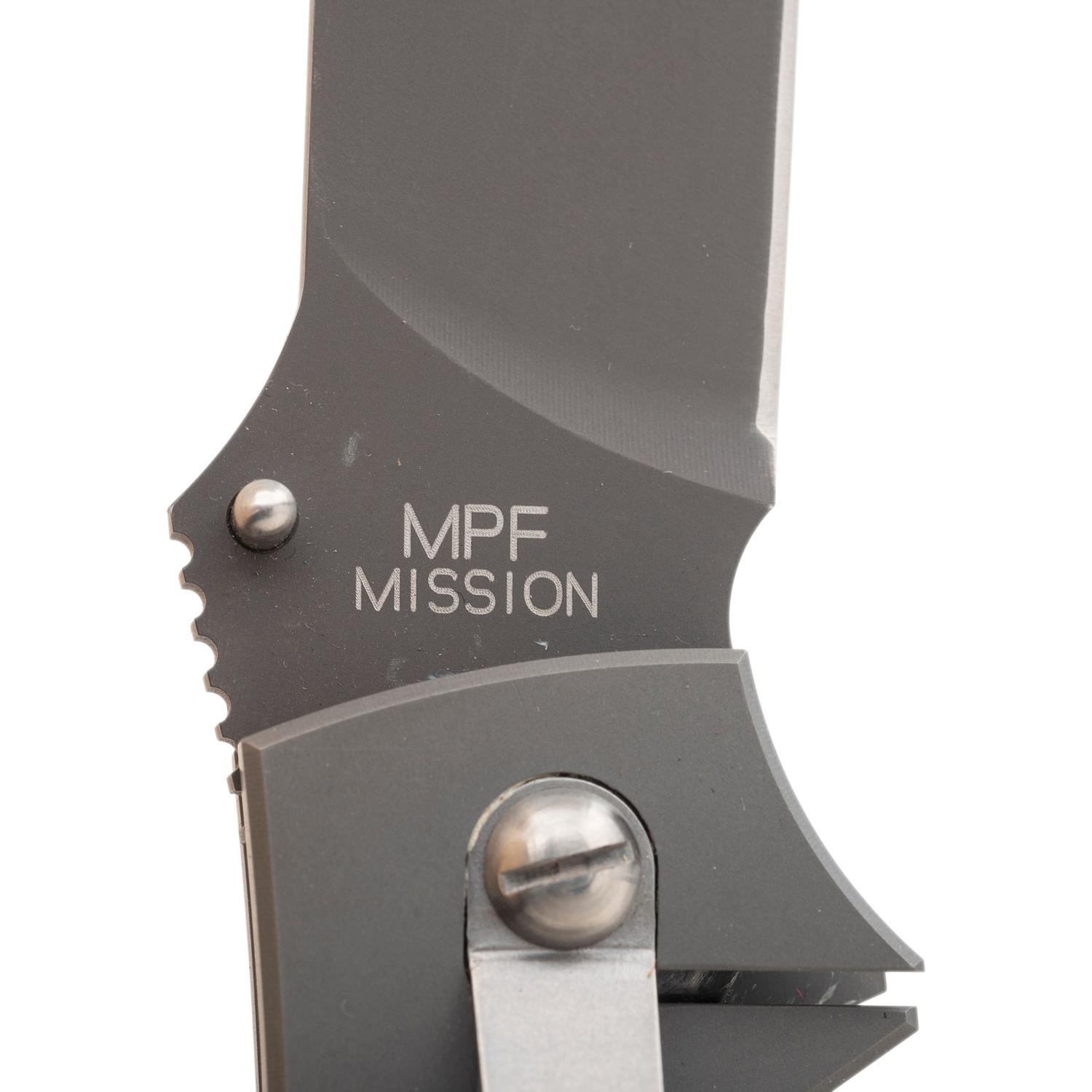 Prototype Mission Knives & Tools Non-Serrated MPF-1 All Titanium Folding Knife - Only 4 Produced, with Homer Brett Letter