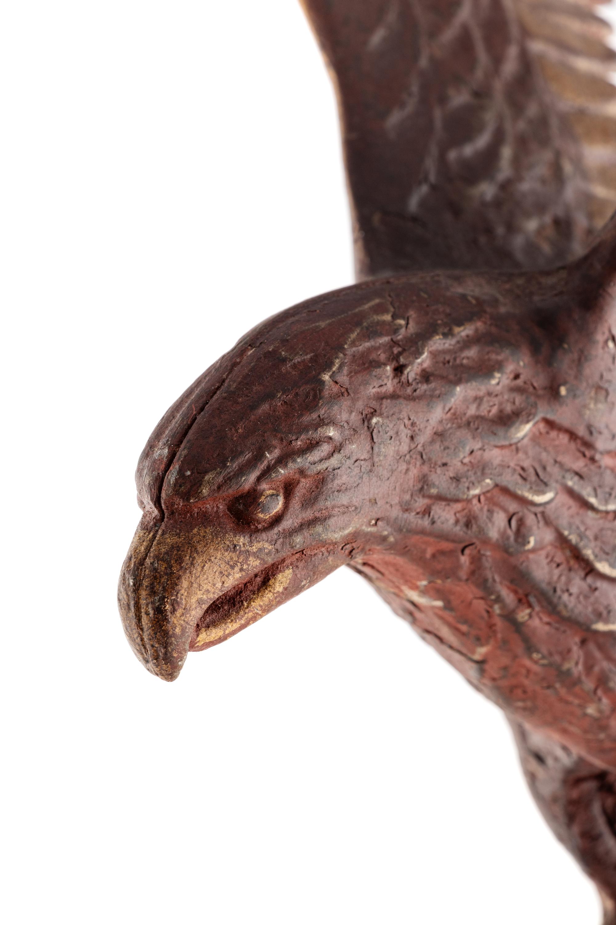 A Molded and Painted Copper Spread-Winged Eagle Weathervane