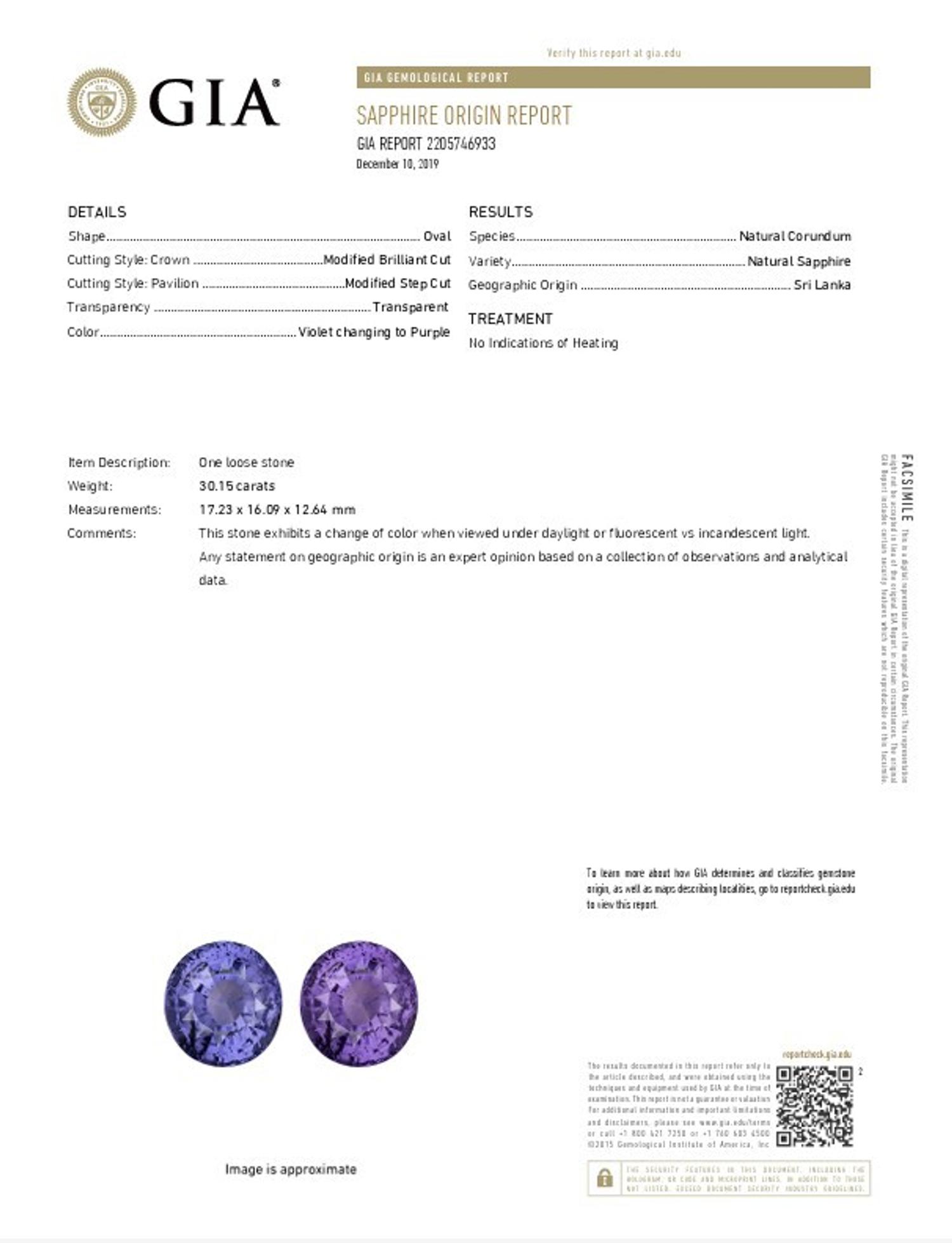 CEYLON COLOR-CHANGE SAPPHIRE AND DIAMOND RING