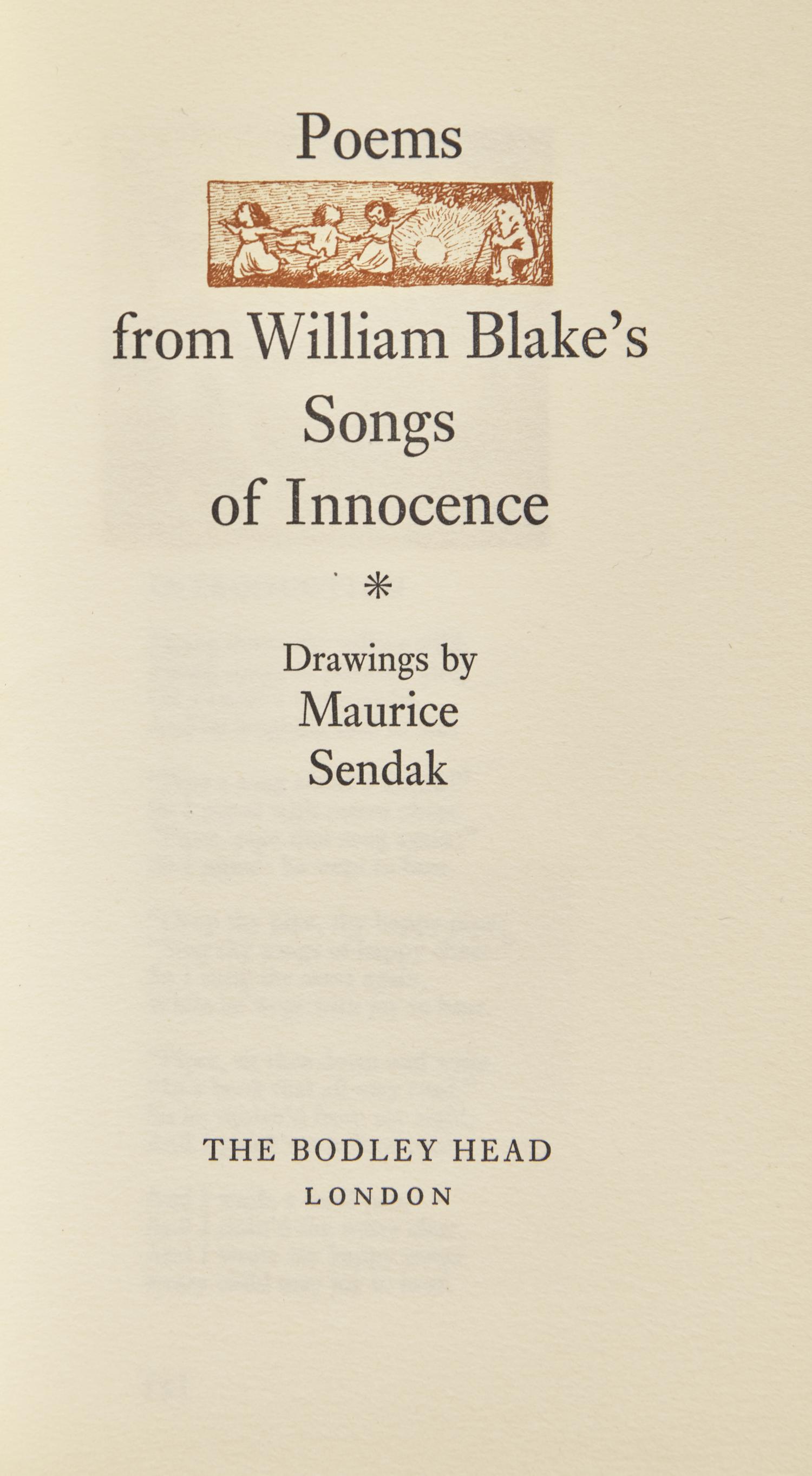 [Sendak, Maurice] Poems from William Blake's Songs of Innocence