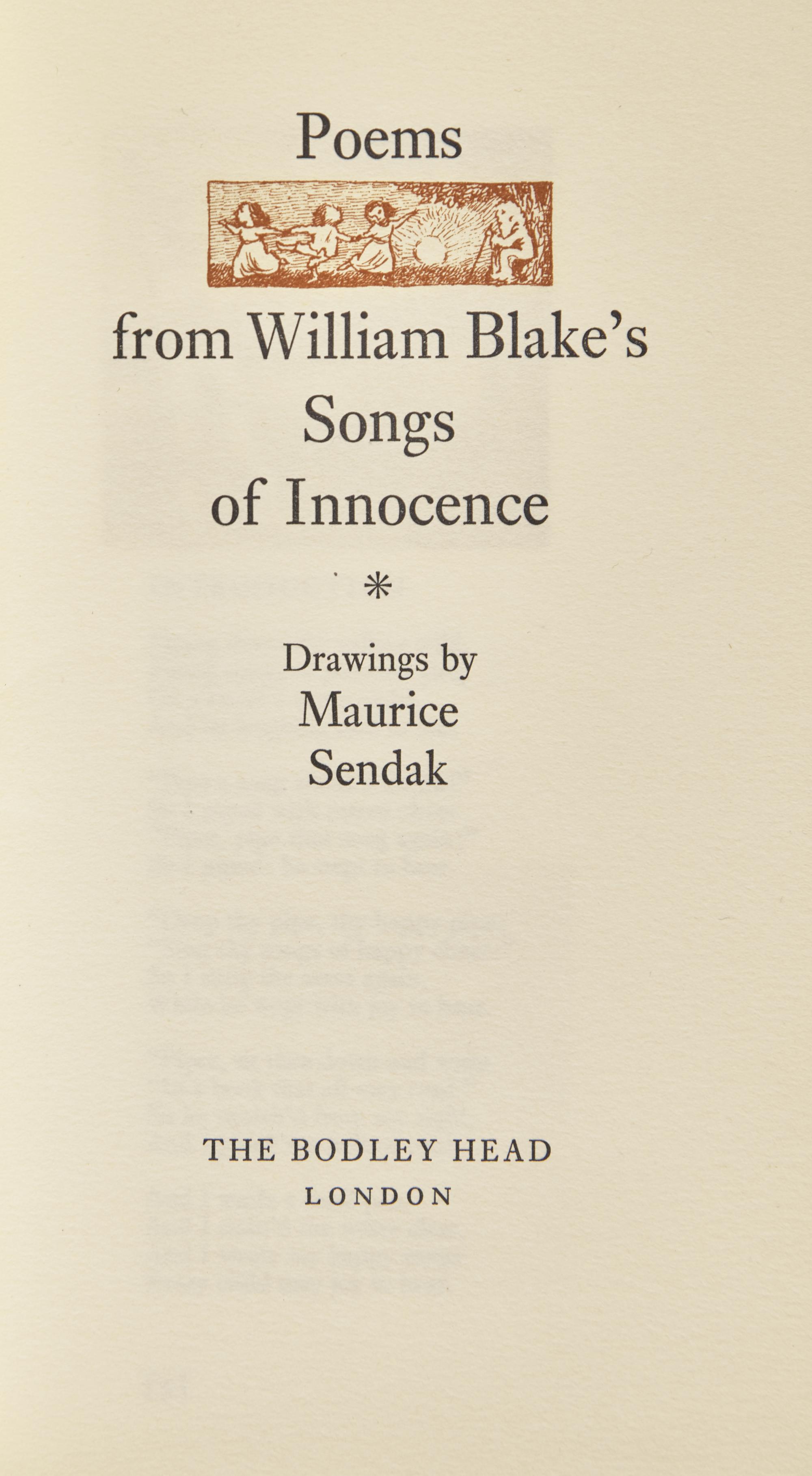 [Sendak, Maurice] Poems from William Blake's Songs of Innocence