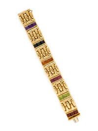 YELLOW GOLD AND MULTIGEM BRACELET