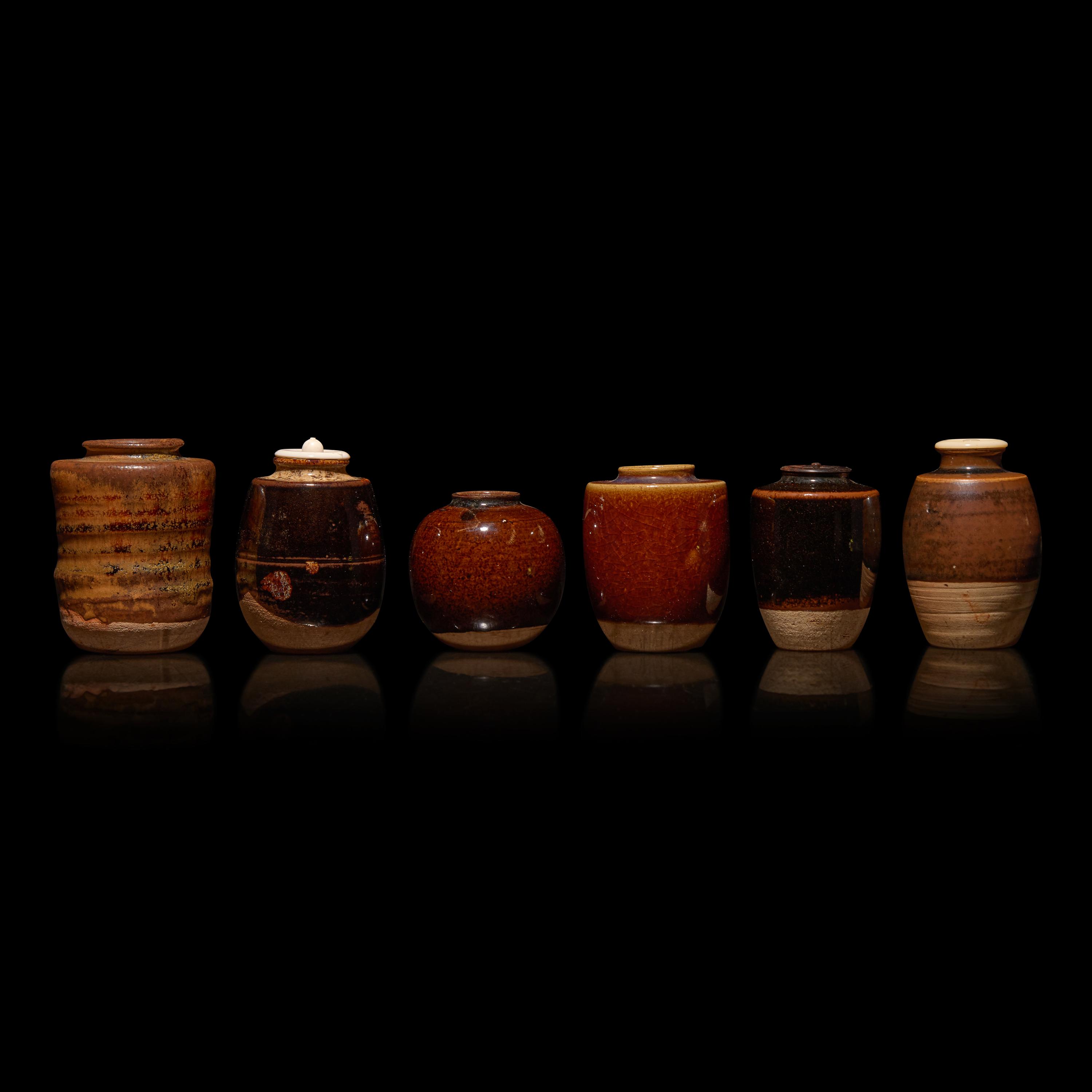 A Group of Six Assorted Japanese Tea Caddies, Chaire , 19th/20th Century