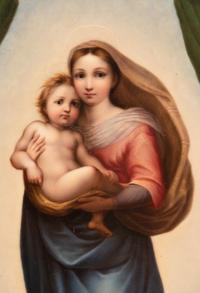A Berlin (K.P.M.) Porcelain Plaque after Raphael's Sistine Madonna