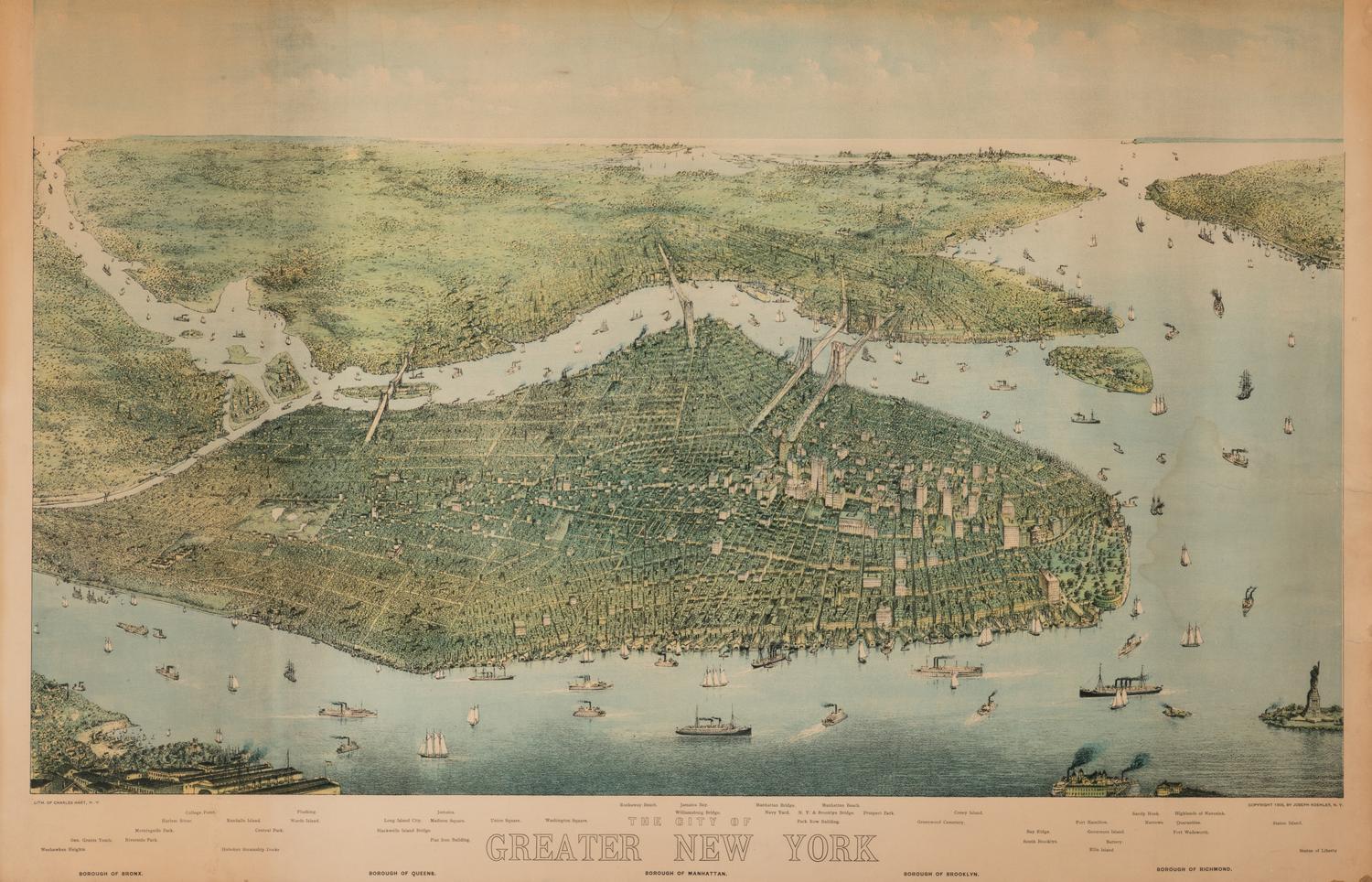 [NEW YORK] HART, Charles (1824-1914), lithographer The City of Greater New York