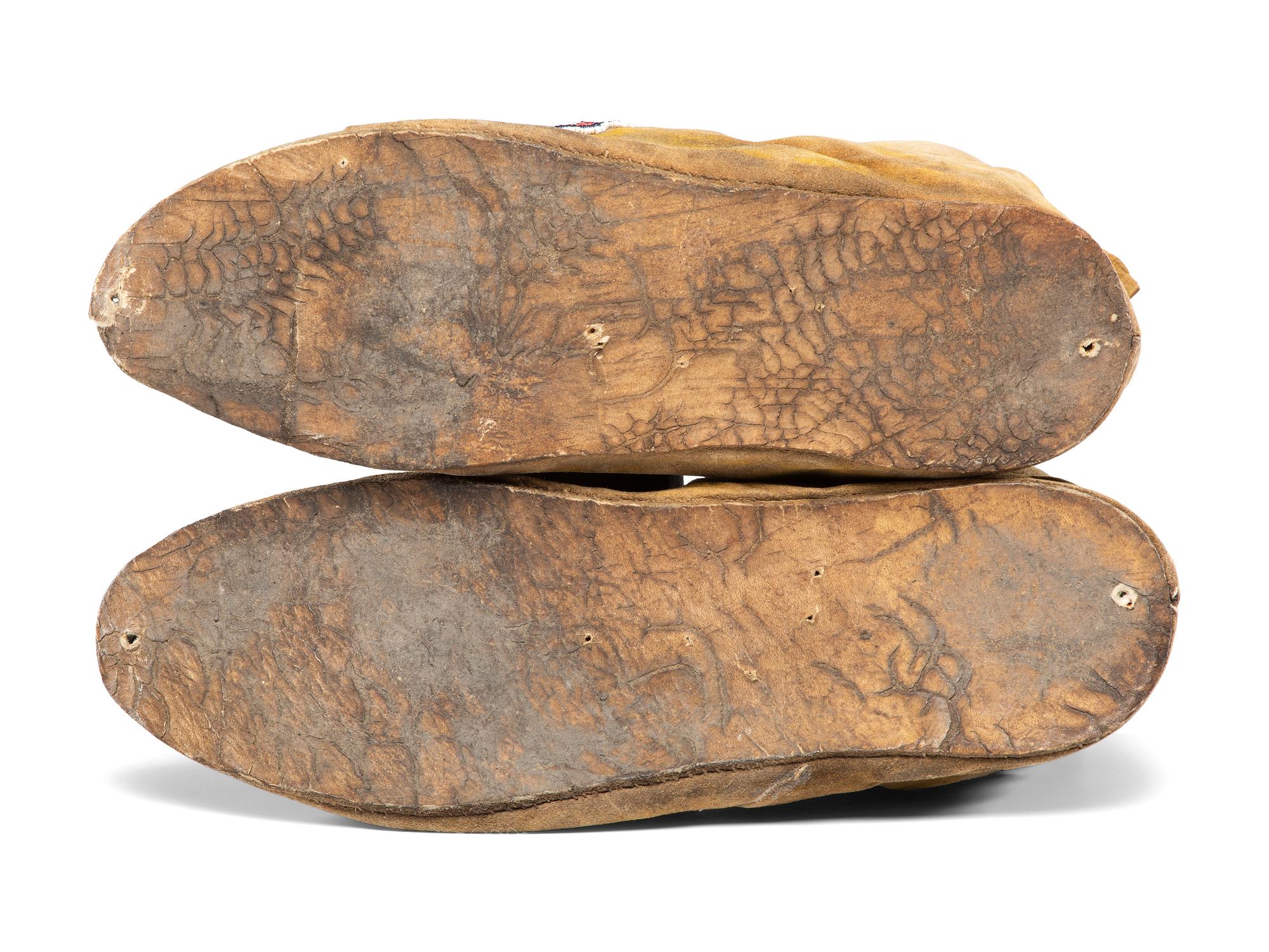 Early Apsáalooke Beaded Hide Moccasins