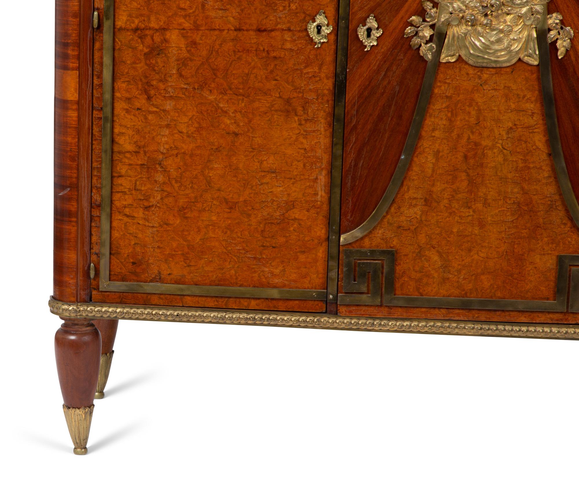A French Gilt Bronze Mounted Amboyna Veneered Marble-Top Cabinet — CIRCA 1900
