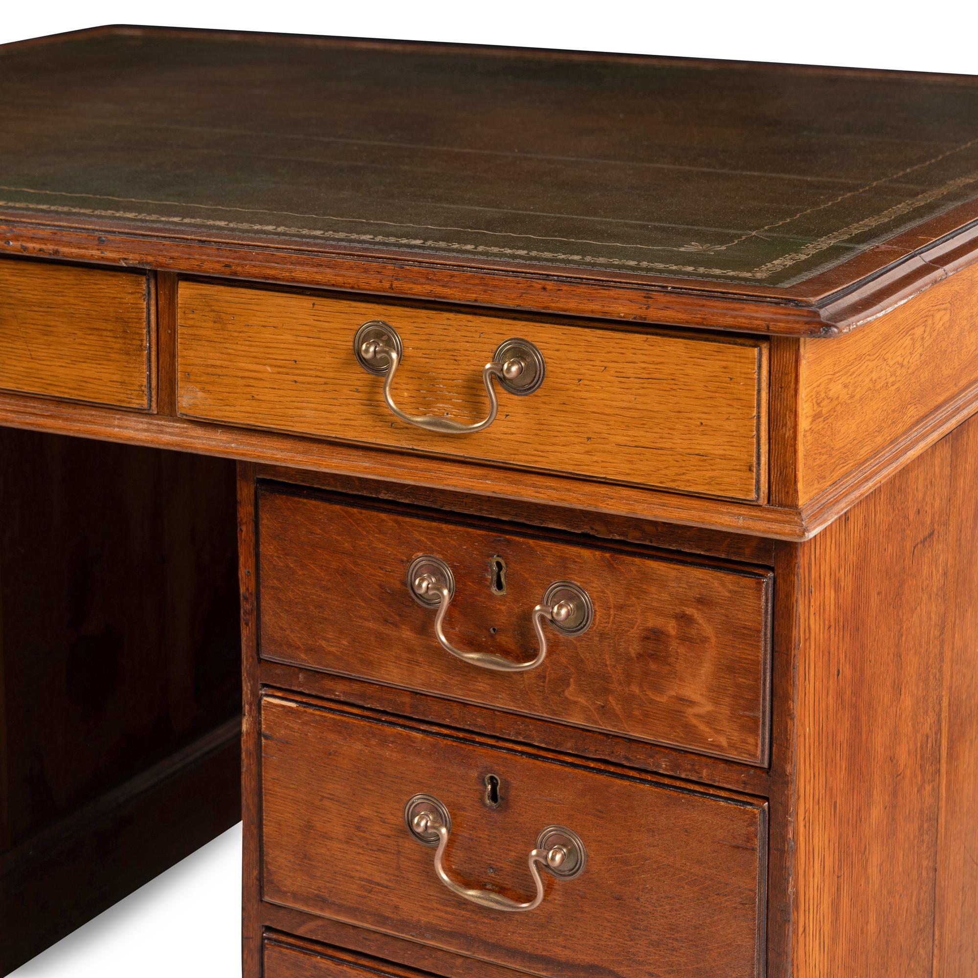 A George III Style Oak Partner's Desk
