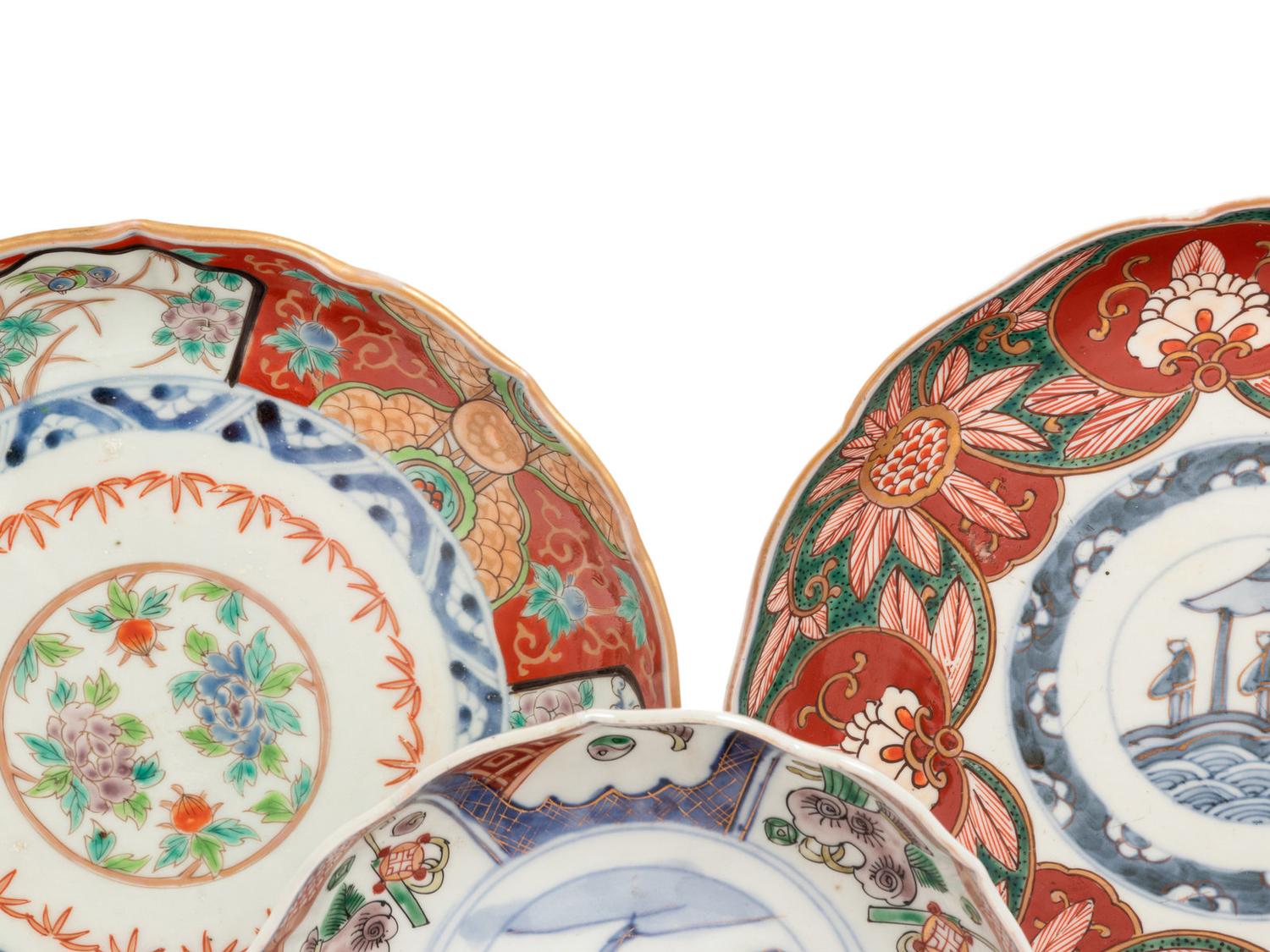39 Japanese Imari and Kutani Porcelain Bowls, Plates, and Chargers
