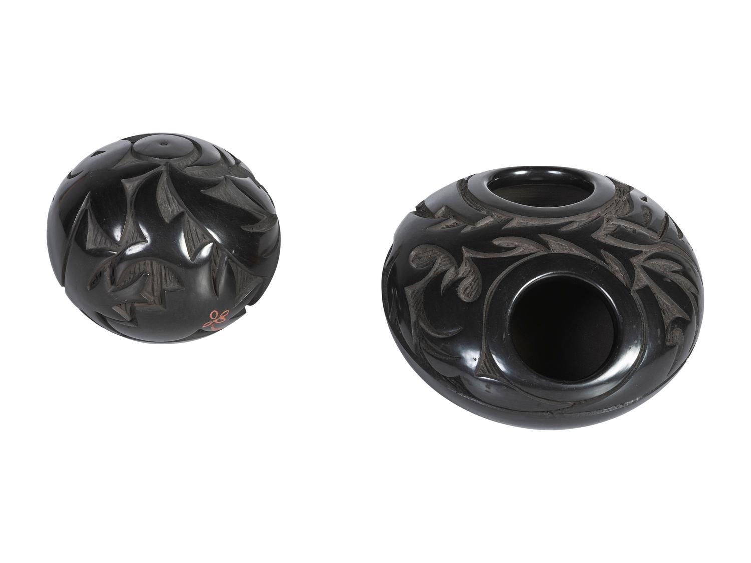 Carved Pottery Seed Jars