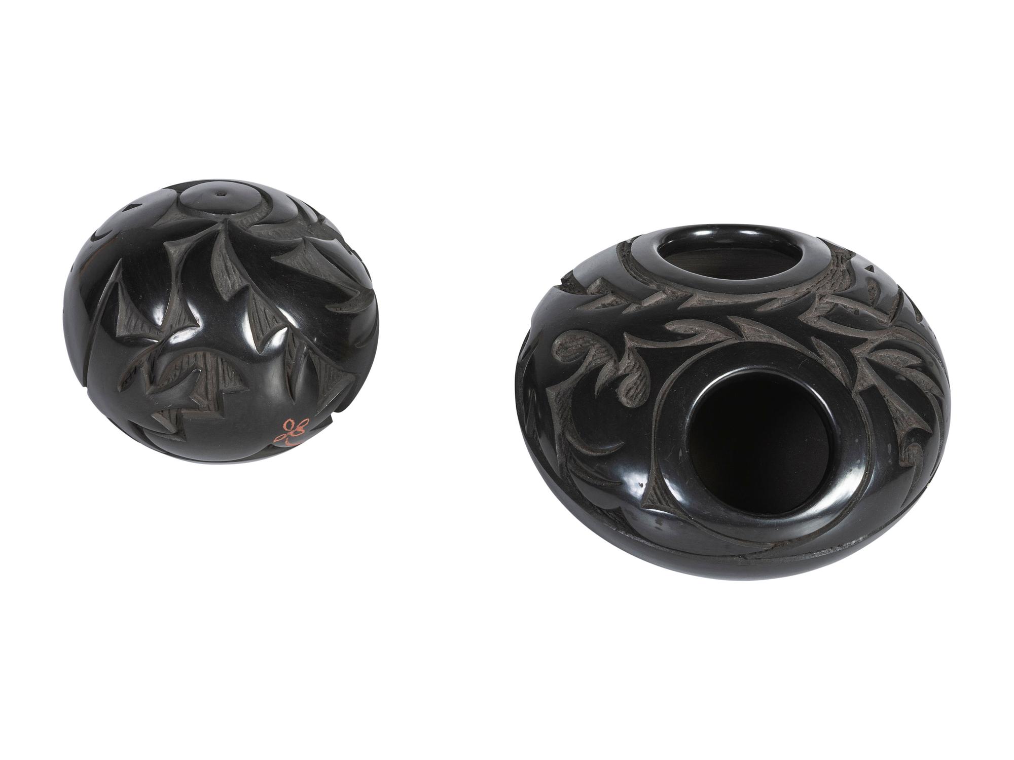 Carved Pottery Seed Jars