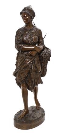 A French Bronze Figure, JEAN-BAPTISTE CARPEAUX (1827-1875), 19TH CENTURY, Height 28 1/2 inches. — JEAN-BAPTISTE CARPEAUX (1827-1875), 19TH CENTURY,
