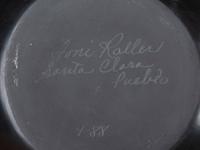 Blackware Pottery Jar, with Repeating Feather Pattern