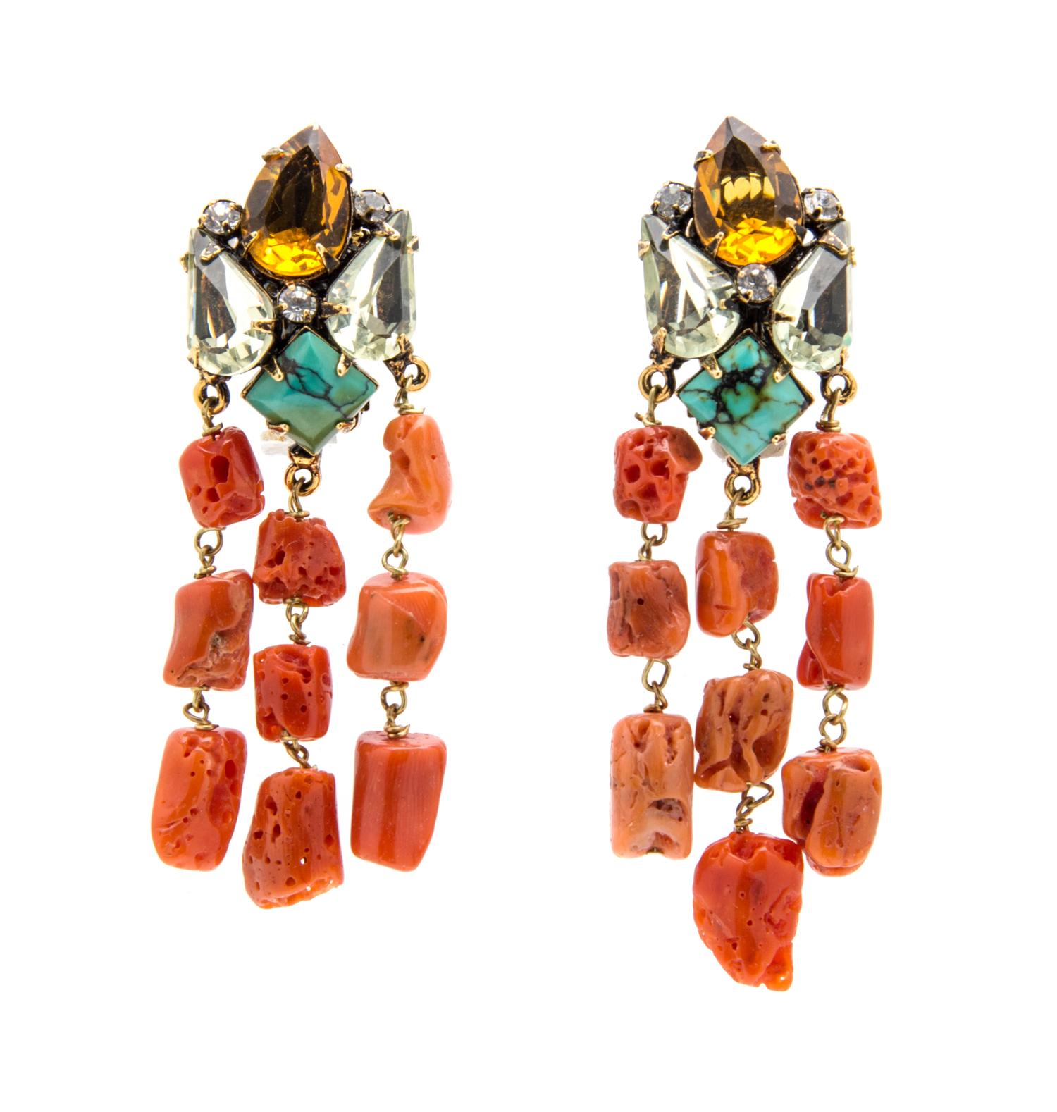 An Iradj Moini Multicolor Sea Shell Convertible Demi Parure,