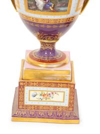 A Pair of Vienna Porcelain Urns and Covers