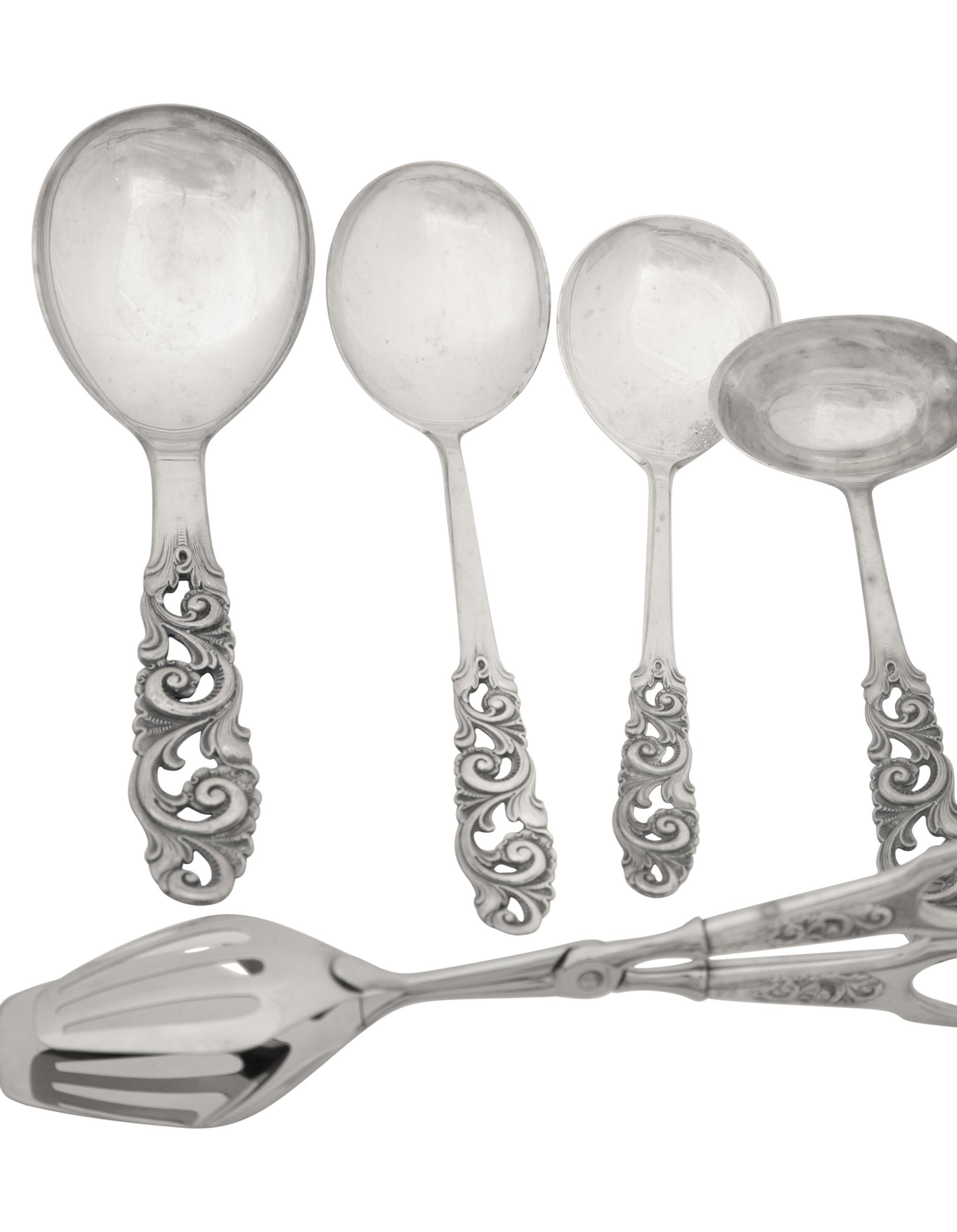 A Norwegian Silver Flatware Service
