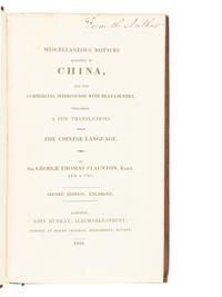 STAUNTON, George Thomas, Sir (1781-1859). Miscellaneous Notices relating to China... London: Henry Skelton for John Murray; Printed for Private Circulation, 1822-1828.