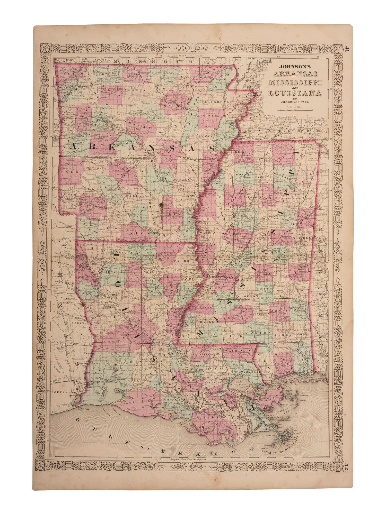 [MAPS]. 40+ maps published by Johnson & Ward, highlighted by US Civil War-period maps.