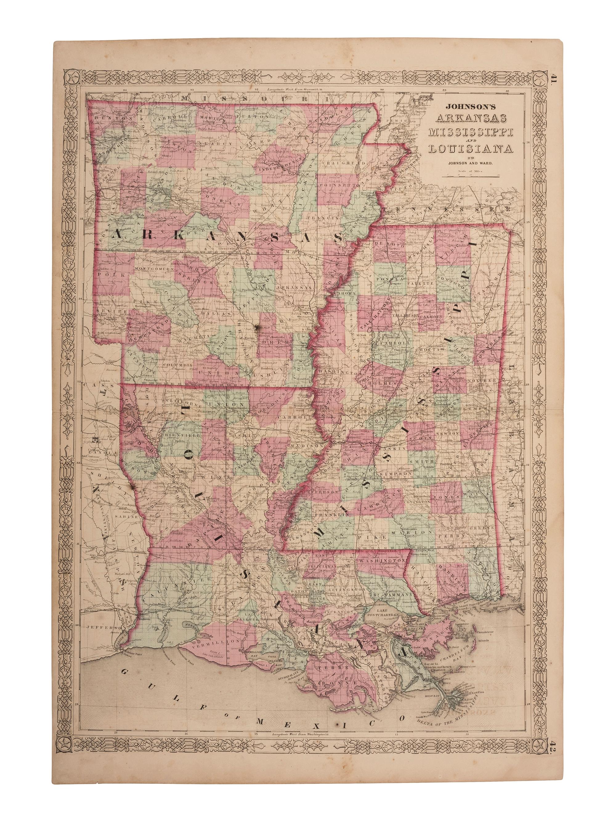 [MAPS]. 40+ maps published by Johnson & Ward, highlighted by US Civil War-period maps.