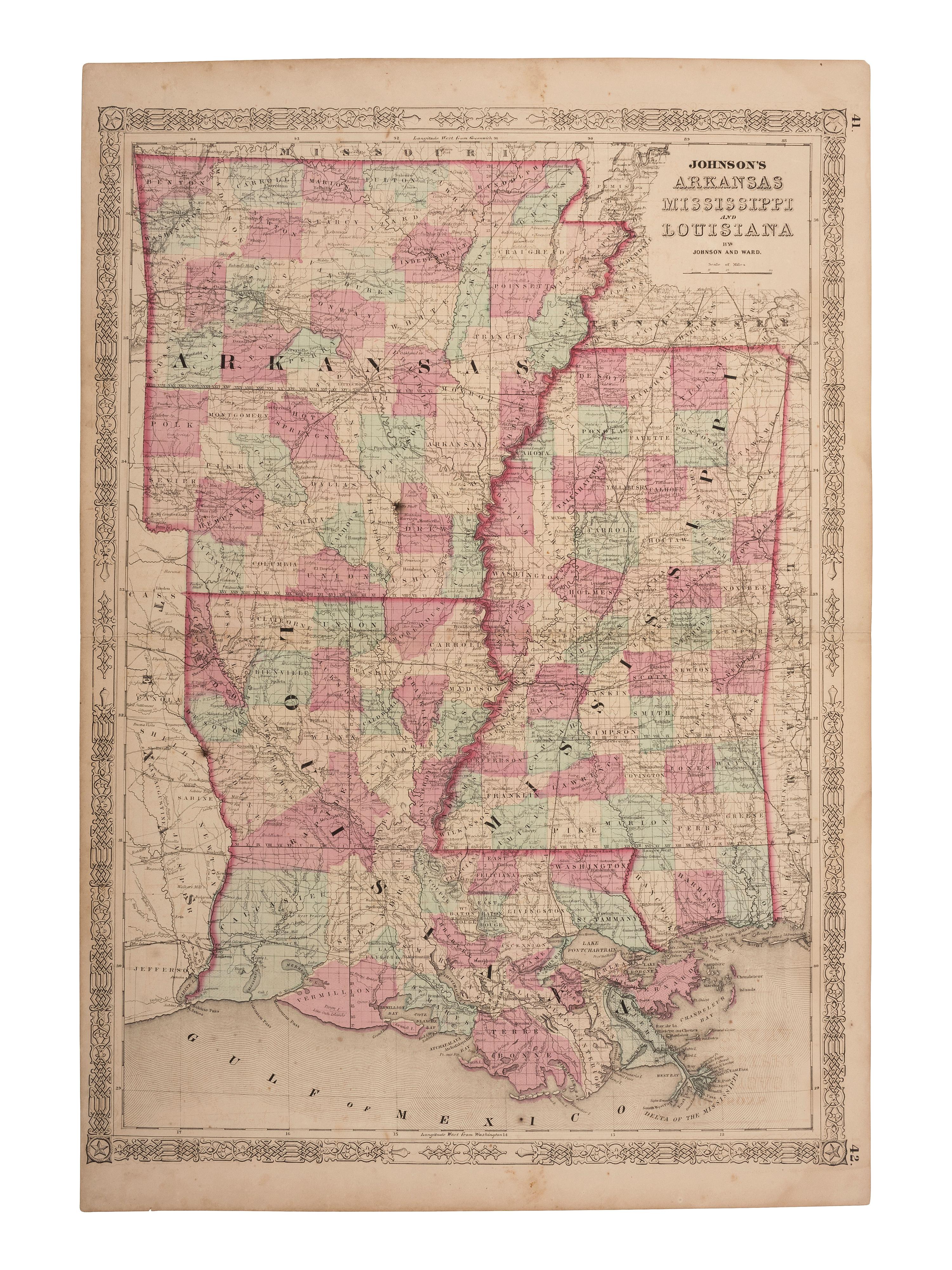[MAPS]. 40+ maps published by Johnson & Ward, highlighted by US Civil War-period maps.
